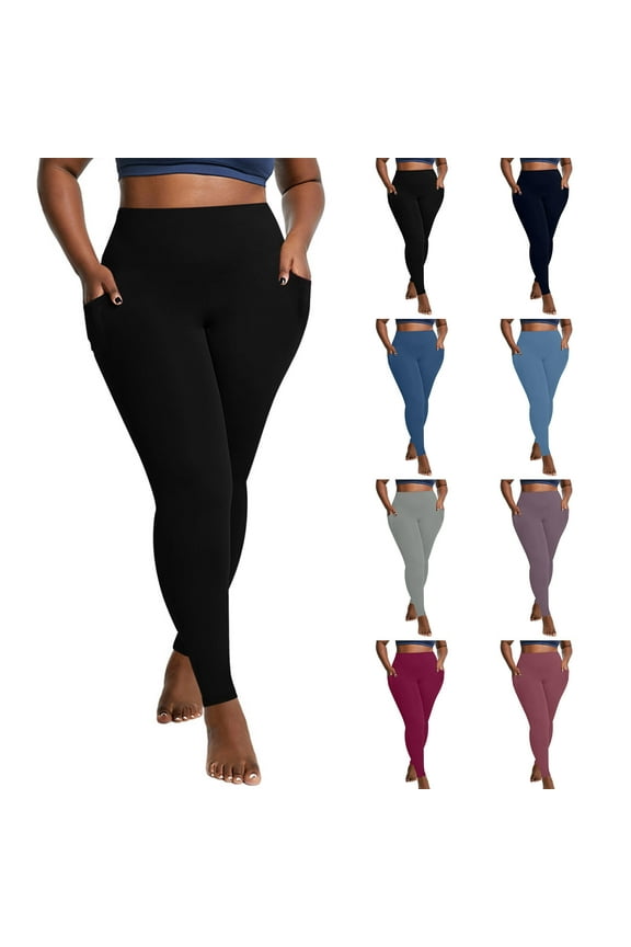 Workout Pants Women,Plus Size Fast Drying Tight Stretchy Comfortable Yoga Pants with Pockets for Fitness Training Sports Activities,XL