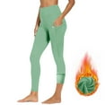 thumbnail image 1 of Hrsba Yoga Pants Women, Solid Color Fleece Lined Stretchy Leggings withPockets High Waisted Elastic Waist Slim Workout Pants forGym Warmth, 1 of 5