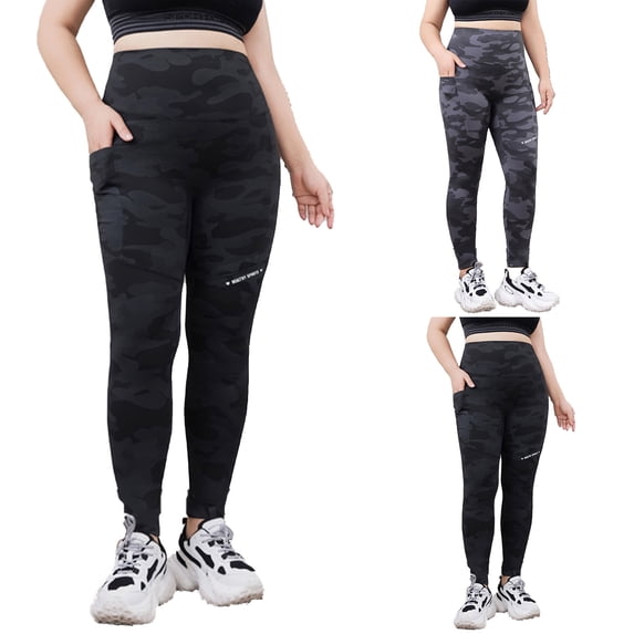 Hrsba Yoga Pants with Pockets for Women Plus Size High Waisted Stretchy Pants Workout Leggings for Outdoor Gym，XXXL