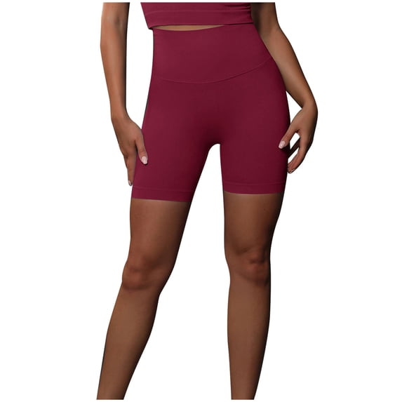 Hrsba Yoga Shorts,Workout Shorts Women High Waisted Seamless Breathable Stretchy Activewear