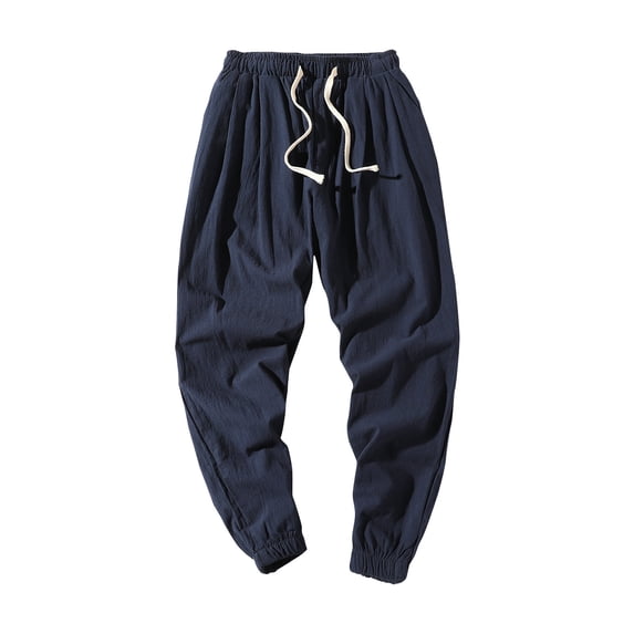 Hrsba Youth Boys Sweatpants,Summer Solid Color Ankle Length Pants for Men with Pockets Elastic Waist Drawstring for Casual Activities