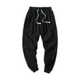 thumbnail image 1 of Hrsba Youth Boys Sweatpants,Summer Solid Color Ankle Length Pants for Men with Pockets Elastic Waist Drawstring for Casual Activities, 1 of 3