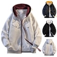 thumbnail image 1 of Hrsba Zip Up Jacket Men Solid Color Color Block Hooded Sweatshirt Long Sleeve Zipper Pocket Casual Outerwear, 1 of 4