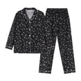 thumbnail image 1 of Hrsba Women's Sleepwear Set Long Sleeve Collared Cardigan Top with Long Pants Print Button, 1 of 3