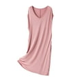 thumbnail image 1 of Hrsba pajamas Sets For Women,womens oajamas,Women's Pajama Sets Pajamas For Women Set pajamas Sets For Women Solid Color V Neck Sleeveless Mid Length Sleep Dress Comfortable Loungewear, 1 of 4