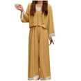 thumbnail image 1 of Hrsba Pajama Set for Women 2 Piece V Neck Long Sleeve Lace Top with Elastic Waist Pants Women's Sleep Pants, 1 of 4