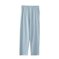thumbnail image 1 of Hrsba Women's Sleep Pants Solid Color High Waist Plus Size with Pockets Lightweight Full Length Loungewear Pants, 1 of 5