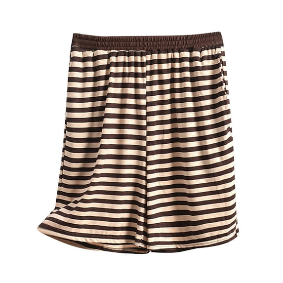 Hrsba Women's Sleep Shorts Stripe Lightweight Plus Size with Pocket Casual Sleep Pants Women Pajama Pants