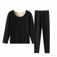 thumbnail image 1 of Hrsba Women's Pajama Set 2 Piece Long Sleeve Top with Long Pants Solid Color Warm Sleepwear for Women, 1 of 5