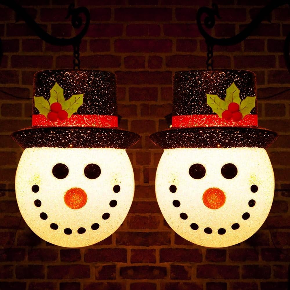 Hrsxxet 2 Pack Christmas Outdoor Light Covers, 12 inches Snowman