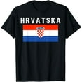 thumbnail image 1 of Hrvatska Croatia Flag Soccer Distressed Croatian, Fan T-Shirt mens t hirt men，black，women，misfits，journey ，boys, 1 of 4