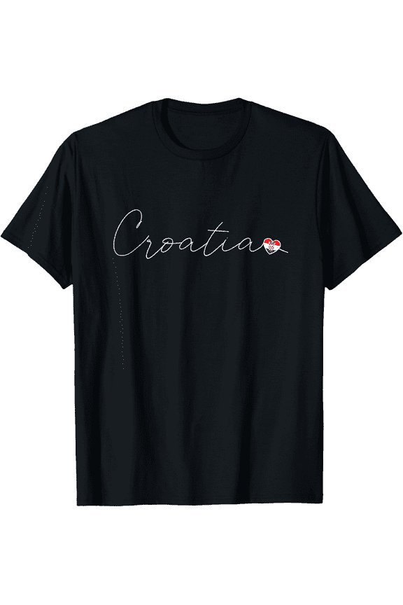 Hrvatska Simple Love Croatian Flag Heart on Croatia T-Shirt