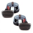 thumbnail image 1 of Hs 22.346 12 Volt Twin High / Low Tone Electromagnetic Horns Covers and Grilles Chrome, 1 of 4