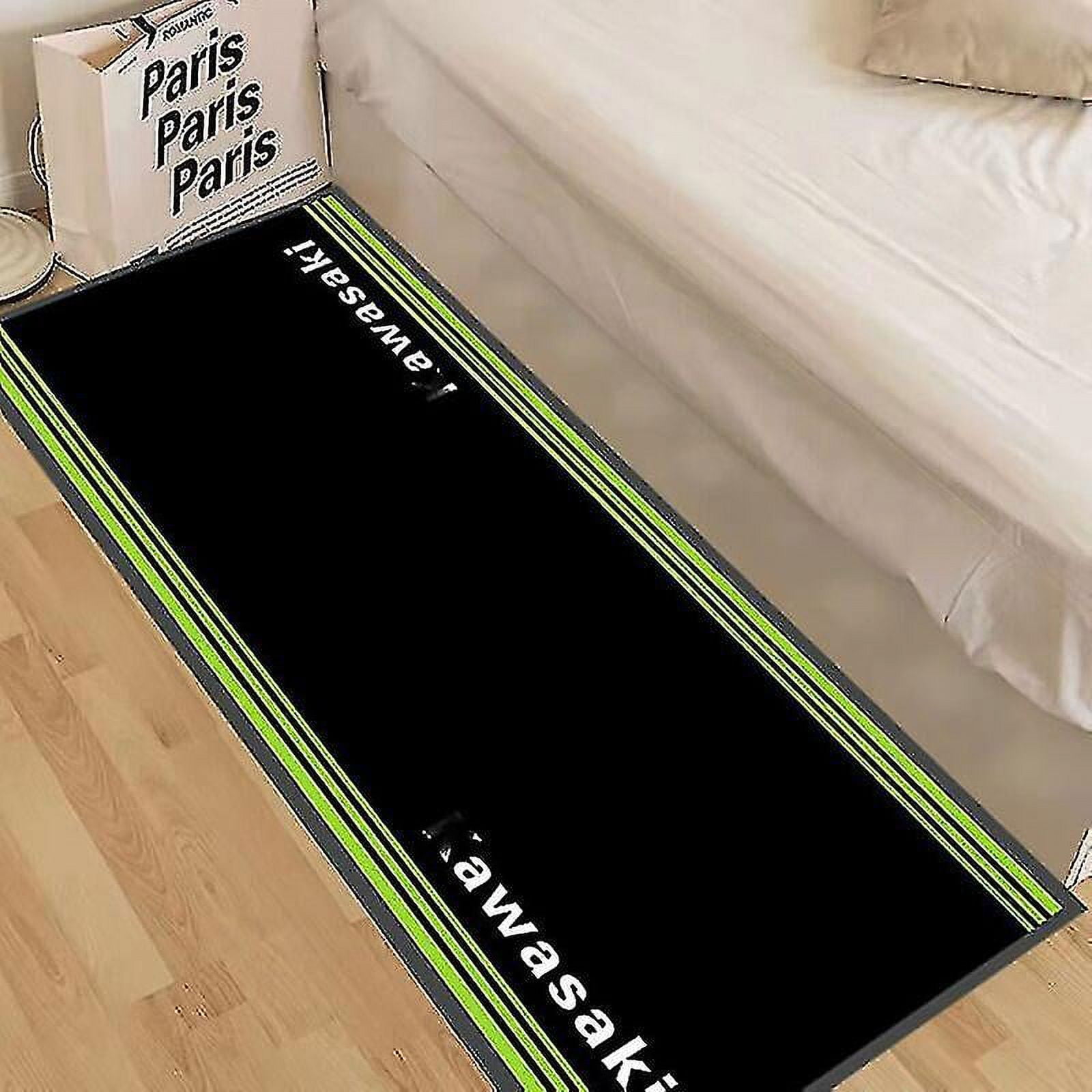Hsankro Black, 32x80in, Motorcycle Garage Floor Mat, AntiSlip OilAbsorbent Pad, Washable