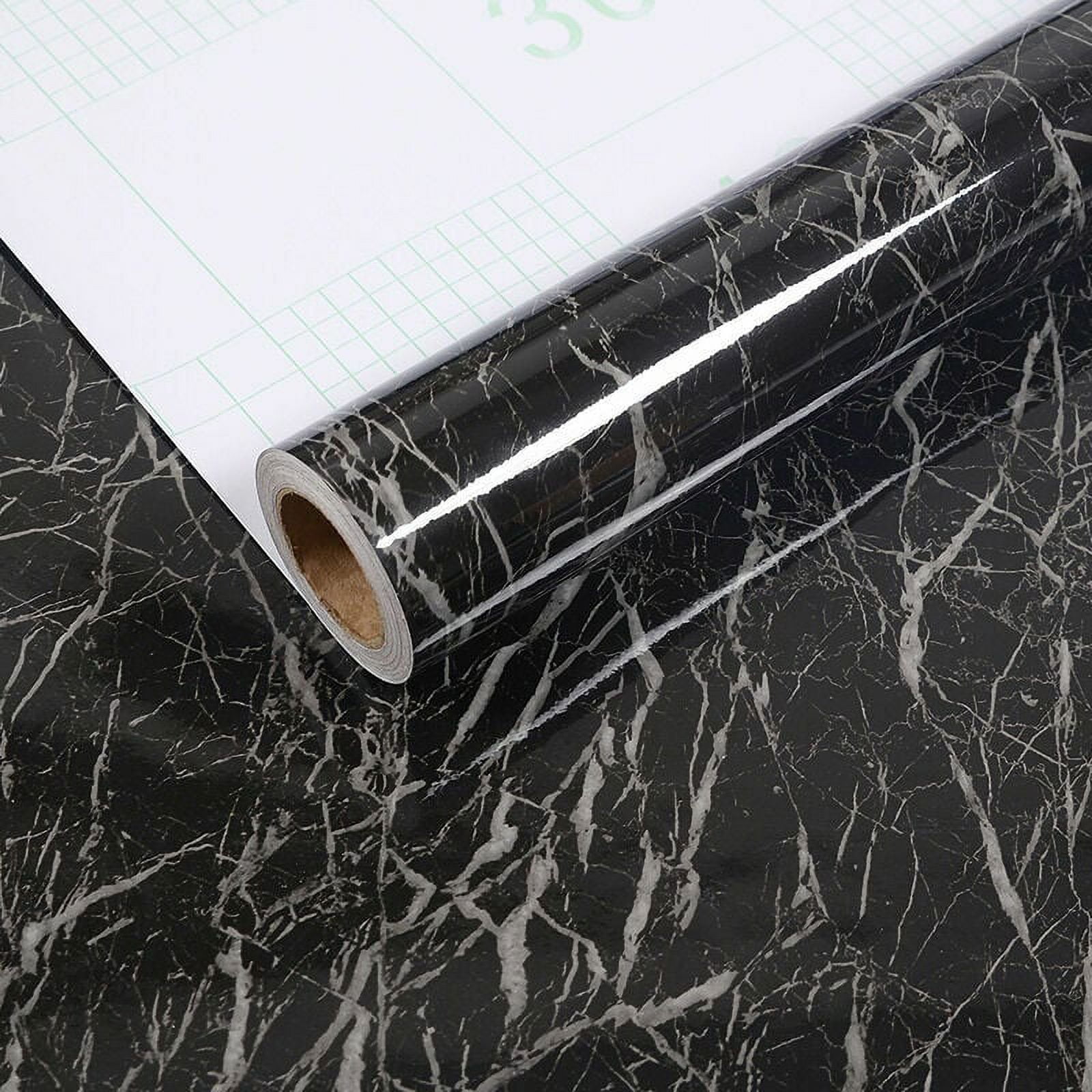 Hsankro Black Marble Wallpaper, 60cm x 500cm, Furniture Adhesive Film ...