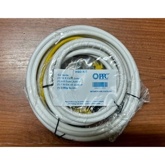 Hsd Kit (12Ft Coax, 6Ft Coax, 7Ft Cat5, 2-Way Splitter) Free Shipping