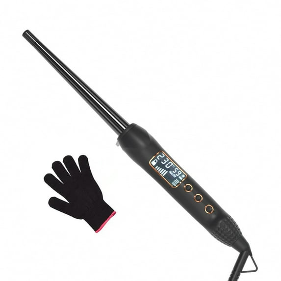 HsdsBebe 19mm Curling Iron, LCD Display Barrel Curling Wand with 15 Heat Setting(140°F to 450°F),0.75 inch Ceramic Tourmaline Hair Curler include Glove