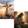 thumbnail image 1 of HsdsBebe 2 Pack 5D Full Round Diamond Painting Kit, Jesus Easter DIY Diamond Art for Adults, 1 of 6