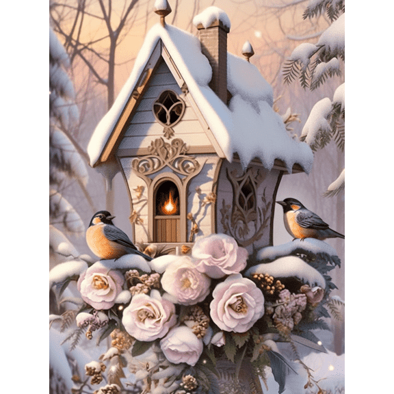HsdsBebe Animals DIY Diamond Art Painting Kit,Bird Art Craft Gem Painting Adult and Children DIY Full Round 5D Diamond Drill Kit.