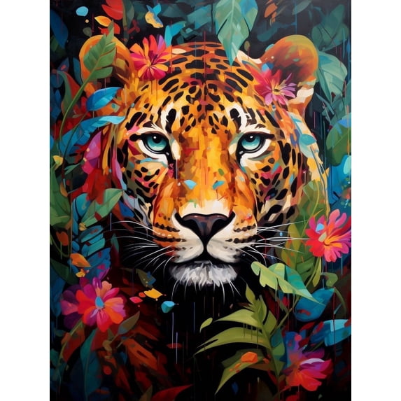 HsdsBebe Animals DIY Diamond Art Painting Kit, Tiger Art Craft Gem Painting Adult and Children DIY Full Round 5D Diamond Drill Kit