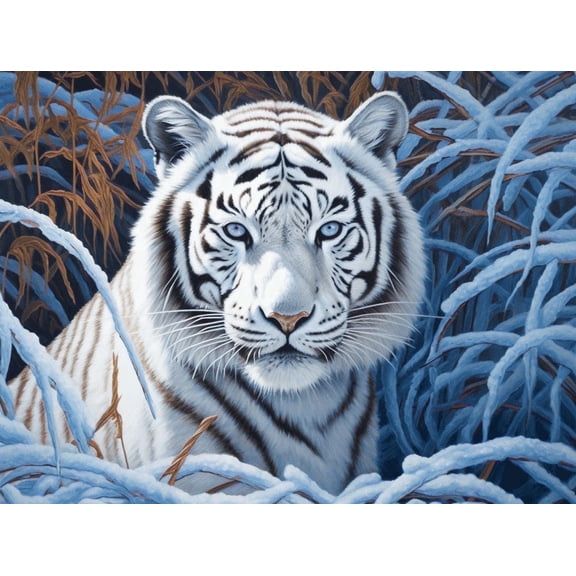 HsdsBebe Animals DIY Diamond Art Painting Kit, Tiger Art Craft Gem Painting Adult and Children DIY Full Round 5D Diamond Drill Kit