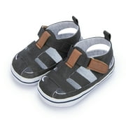 HsdsBebe Baby Boy Adjustable Closed Toe Sandal, Black, 12-18