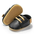 thumbnail image 1 of HsdsBebe Baby Boys Girls Dress Shoes Infant Casual Loafers Newborn Lace Up Leather Oxford Sneakers for First Walkers 3-18M, 1 of 6
