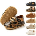 thumbnail image 1 of HsdsBebe?Baby?Boys?Girls?Oxford?Shoes?PU?Leather?Soft?Rubber?Sole?Sneakers??Anti-Slip?Toddler?Ankle?Boots?Infant?Walking?Shoes Moccasins, 1 of 6