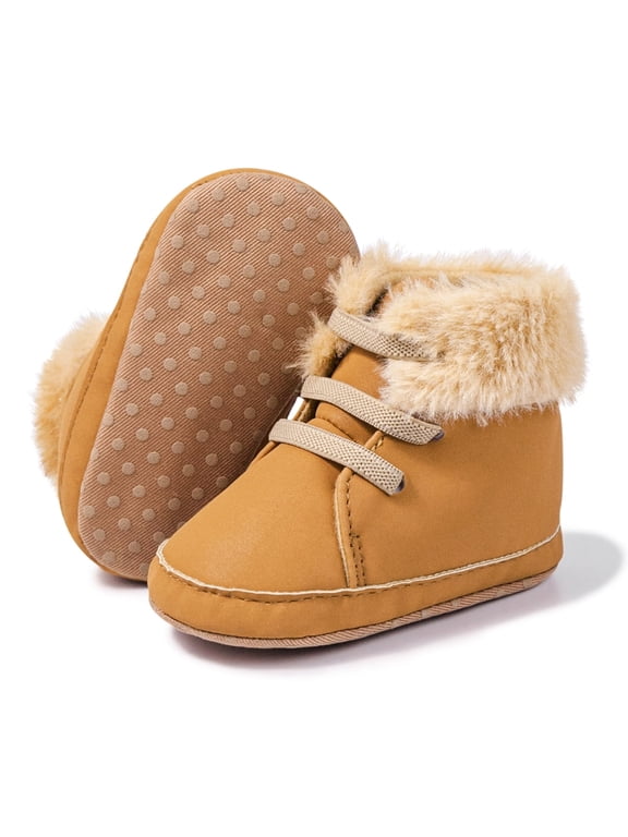 Baby Boys Girls Shoes Infant Furry Boots Winter Booties for First Walker 0-18M