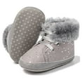 thumbnail image 1 of HsdsBebe Baby Boys Girls Shoes Infant Furry Boots Winter Booties for First Walker 0-18M, 1 of 9