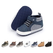HsdsBebe Baby Boys Girls Shoes Infant High Tops Ankle Sneakers Soft Anti-Slip Sole for First Walkers 3-18 Months