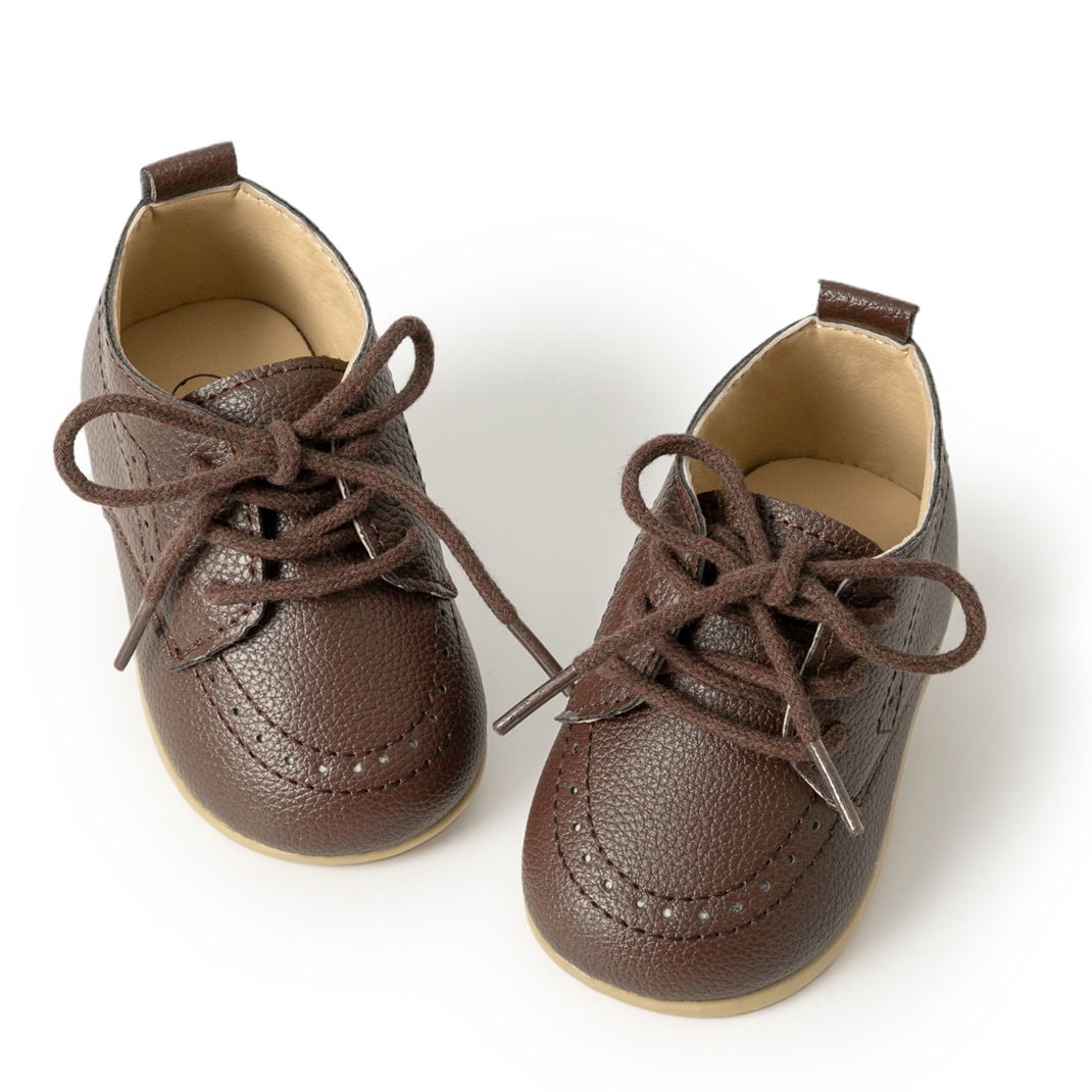 infant dress shoes brown Hsdsbebe Baby Boys Girls Shoes Infant Oxford Dress Shoe Loafers Brogue Flats for First Steps Walkers 0-24m, Infant Unisex, Size: 18-24 Months, Brown