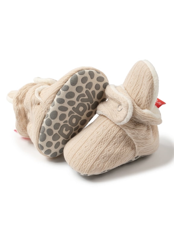 Baby Girls Boys Cotton Boots Newborn Winter Cozy Fleece Booties Infant Socks Shoes for 0-18 Months
