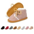thumbnail image 1 of HsdsBebe Baby Girls Boys Cozy Fleece Boots Infant Winter Warm Shoes Unisex High-top Ankle Booties for Newborn 3-18 Months, 1 of 8