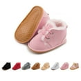 thumbnail image 1 of HsdsBebe Baby Girls Boys Cozy Fleece Boots Infant Winter Warm Shoes Unisex High-top Ankle Booties for Newborn 3-18 Months, 1 of 8