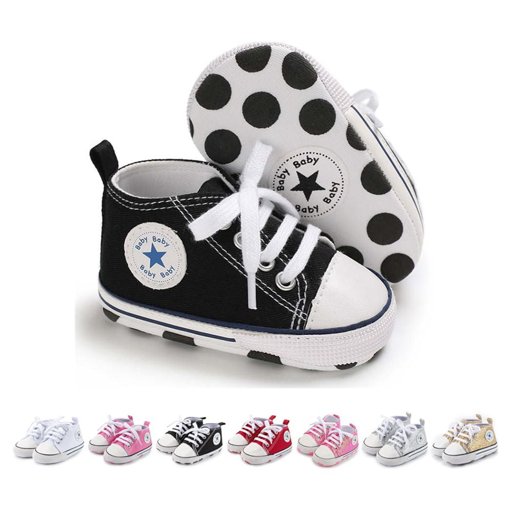 HsdsBebe Baby Girls Boys Shoes Infant Canvas HighTop Ankle Sneakers for First Walkers 018M