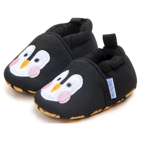 HsdsBebe Baby Girls Boys Sock Shoes Infant Penguin Slip on Slipper Newborn Indoor Crib Moccasins for New Walkers 3-18 Months