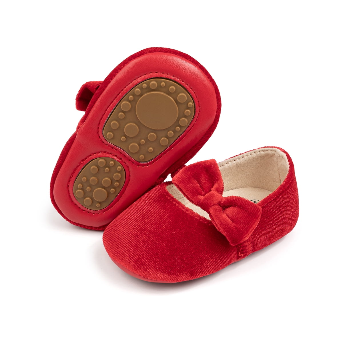 newborn red dress shoes Hsdsbebe Baby Girls Dress Shoes Infant Mary Jane Bowknot Soft Sole Shoes for Newborn First Walker, Infant Girl's, Red