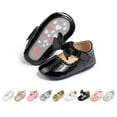thumbnail image 1 of HsdsBebe Baby Girls Mary Jane Dress Shoes Infant Bowknot Princess Crib Flats for Newborn First Walkers 3-18 Months, 1 of 6