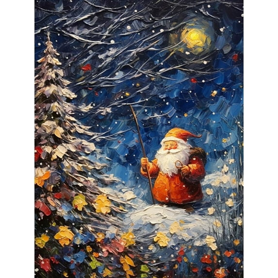 HsdsBebe DIY Diamond Art Painting Kit,Christmas Tree Starry Sky Elderly Art Craft Gem Painting Adult and Children Diamond Art