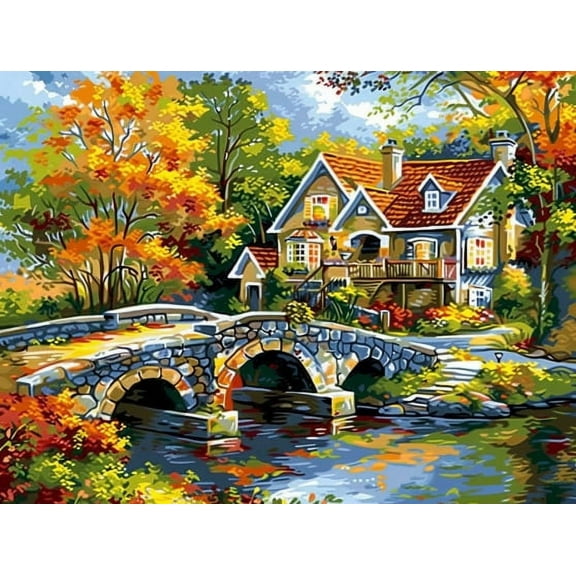 HsdsBebe DIY Diamond Maple Field Painting Art and Craft Kit