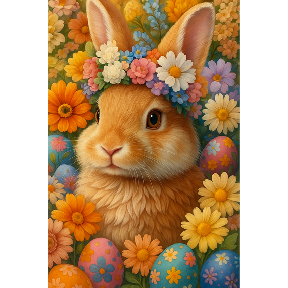 HsdsBebe Easter DIY Diamond Art Painting Kit, Rabbit Art Craft Gem Painting Adult and Children DIY Full Round 5D Diamond Drill Kit