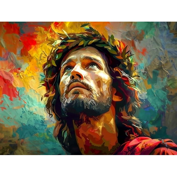 HsdsBebe Diamond Art Jesus Round Full Drill for Adults, DIY Diamond Art Painting Kits,Gem painting for Kids