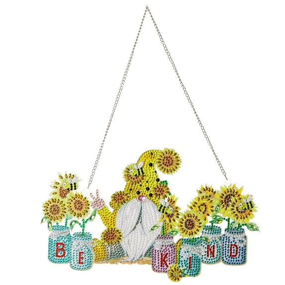 HsdsBebe Diamond Art Painting Hanging, DIY Bee with Diamonds Christmas Single Sided Wall Hanging Kits for Beginners, Art Craft Gem Painting Adult and Children Diamond Art