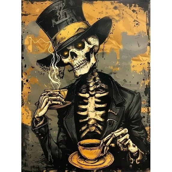 HsdsBebe Diy Coffee Skull Diamond Painting Art kit