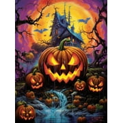 HsdsBebe Halloween Diamond Art Painting Kits for Adults, Halloween Pumpkins Diamond Art,Gem Art Craft Home Game for Kids.