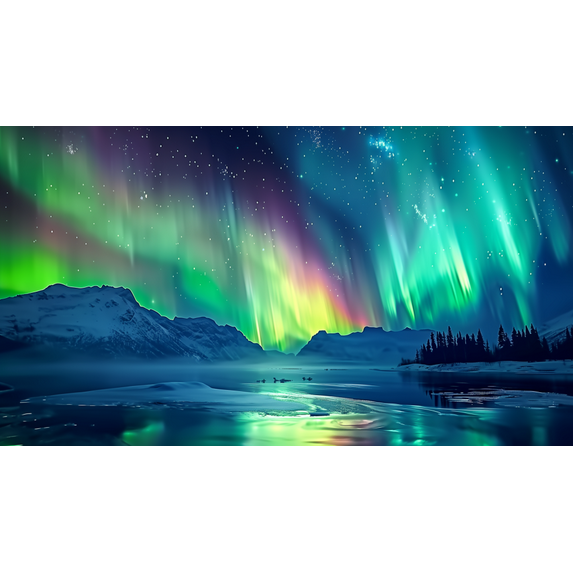 HsdsBebe Icelandic Aurora Diamond Art Painting Kit(27.6 x 15.7inch), Art Craft Gem Painting Adult and Children DIY Diamond Art
