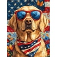 thumbnail image 1 of HsdsBebe Independence Day DIY Diamond Art Painting Kit, Sunglasses Dog Art Craft Gem Painting Adult and Children DIY Full Round 5D Diamond Drill Kit, 1 of 6
