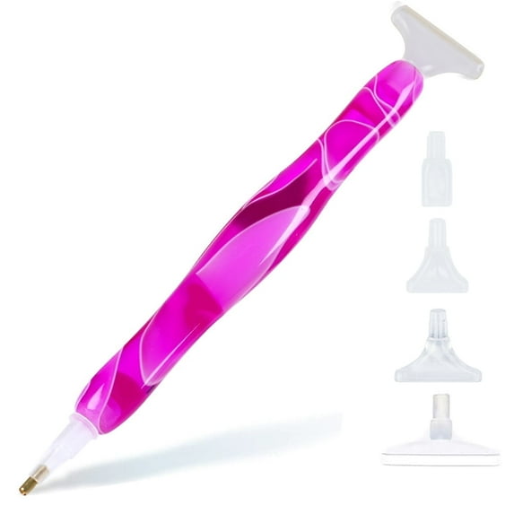 HsdsBebe Resin Diamond Art Painting Pen for Adult,Purple Curvy Body Pen Diamond Art Accessories Kits,5D DIY Acrylic Applicator Accessories Gem Jewel Wax Picker Tool