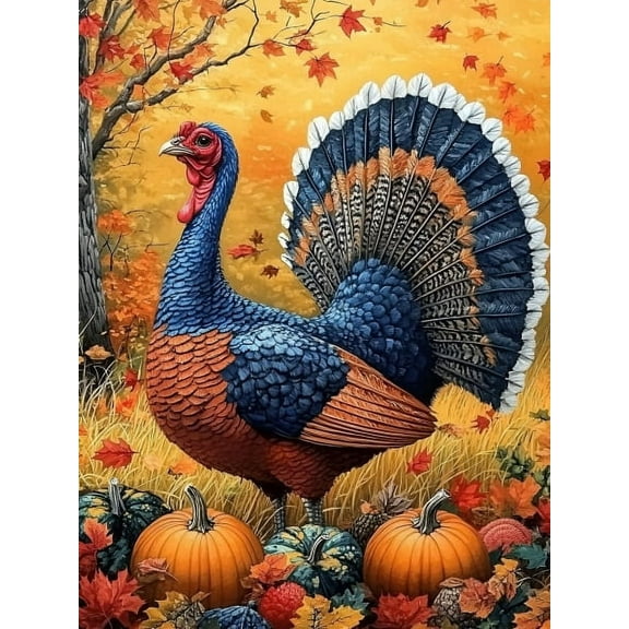 HsdsBebe Thanksgiving Diamond Art Painting Kits for Adults, Thanksgiving Turkey Diamond Art,Gem Art Craft Home Game for Kids